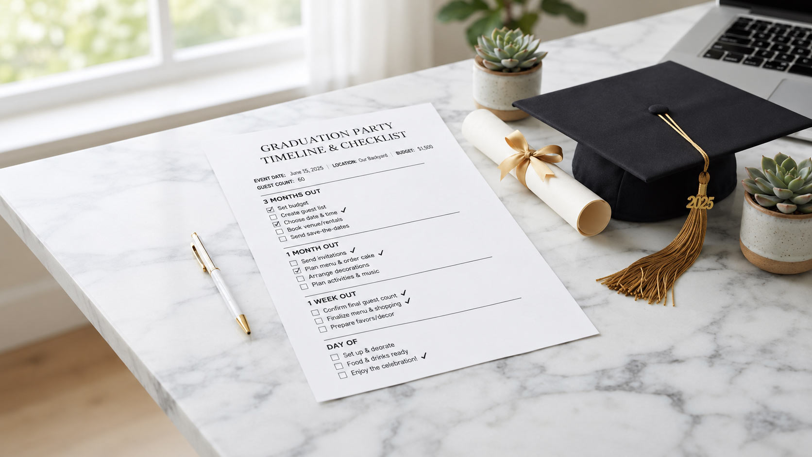 Graduation party planning checklist PDF